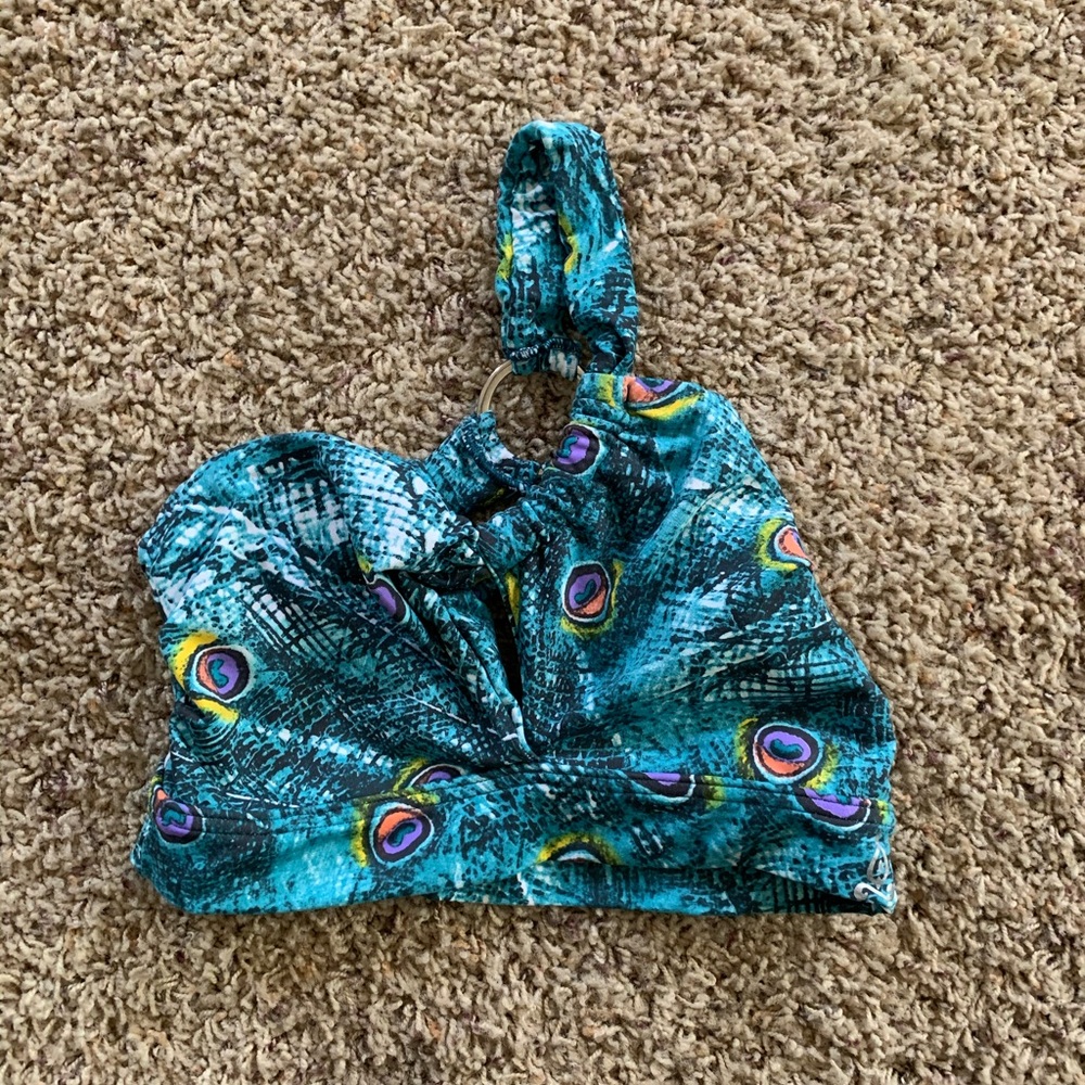 Peacock sports bra